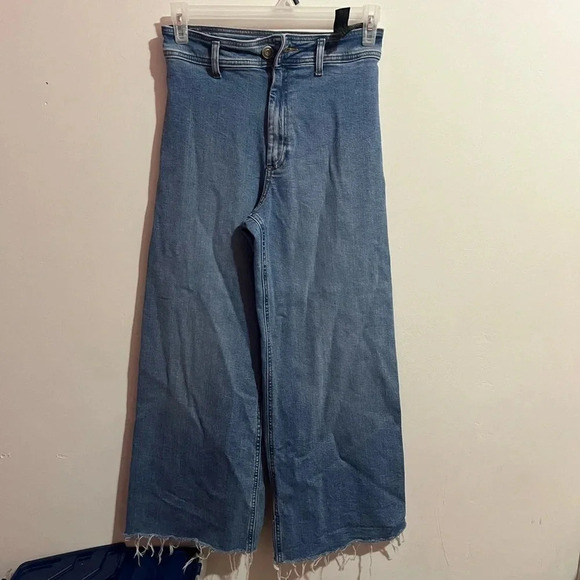 Zara Jeans Women Blue High Rise Wide Leg Casual Capsule Denim size 8 - Picture 1 of 4